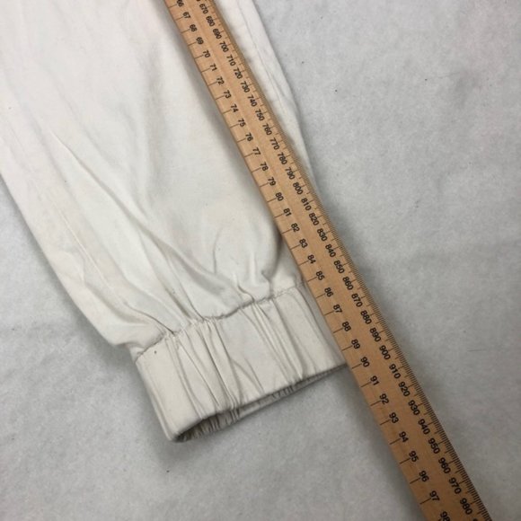 ASSEMBLY LABLE White Track Pant size 6 Elastic Hem Cotton Womens - Picture 7 of 11